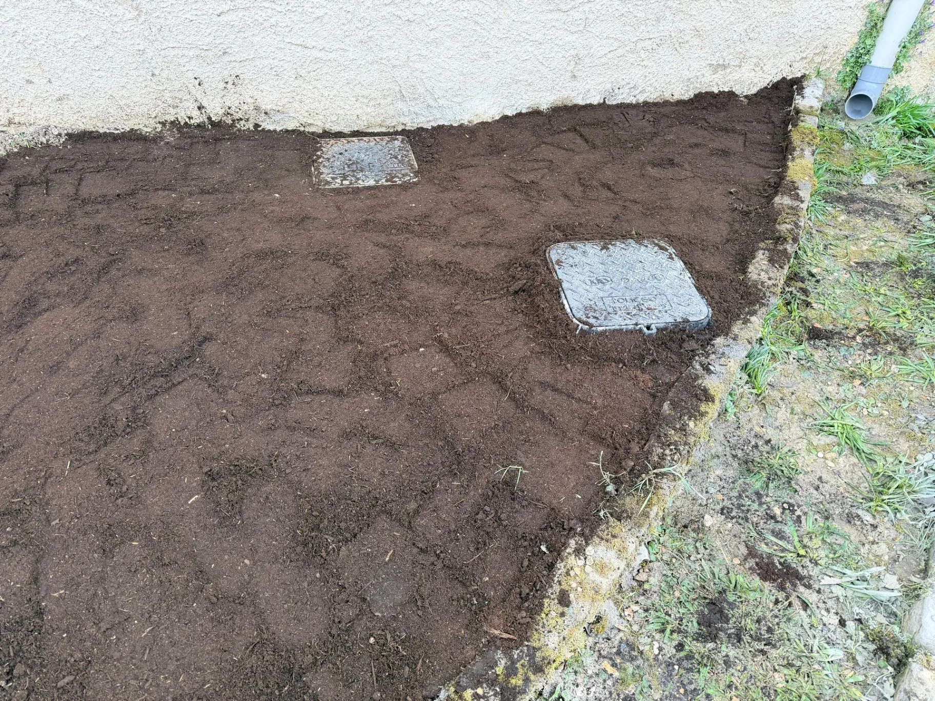 Finition terrain avec tampons